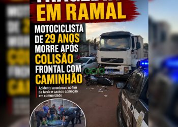 Motociclista de 29 anos morre após colisão frontal com caminhão em ramal