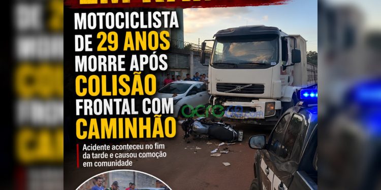 Motociclista de 29 anos morre após colisão frontal com caminhão em ramal