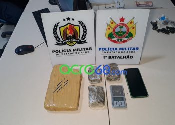 Operação da Força Tática resulta na prisão de distribuidor e apreensão de quase 1,5 kg de entorpecentes em Rio Branco