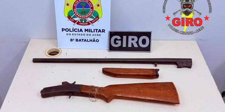 PMAC apreende arma de fogo durante patrulhamento em Sena Madureira