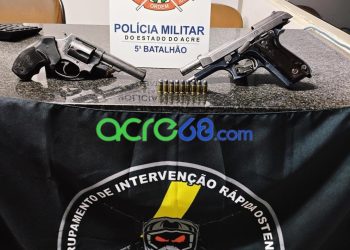 Operação do GIRO em Brasiléia resulta na apreensão de armas e detenção de dupla após perseguição