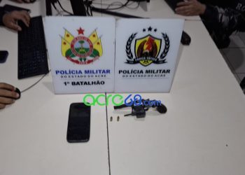Operação da Força Tática resulta em prisão por porte ilegal de arma e apreensão de material suspeito em Rio Branco