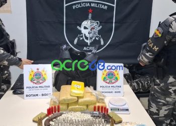 Operação do BOPE desarticula ponto de tráfico e apreende arsenal e drogas na parte alta de Rio Branco