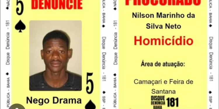 “Nego Drama”, 5 de Espadas no Baralho do Crime, morre em confronto policial