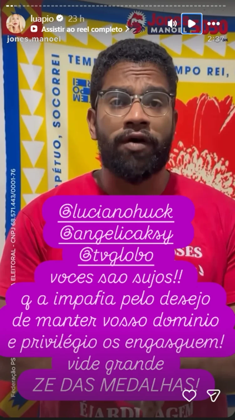 Luana Piovani detona Huck e Angélica após suposto crime eleitoral: “Sujos”