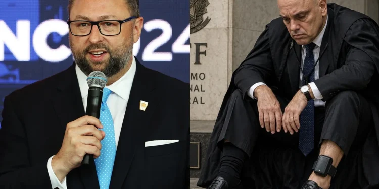 Ex-estrategista de Trump posta imagem de IA com Moraes usando tornozeleira Ex-estrategista de Trump posta imagem de IA com Moraes usando tornozeleira