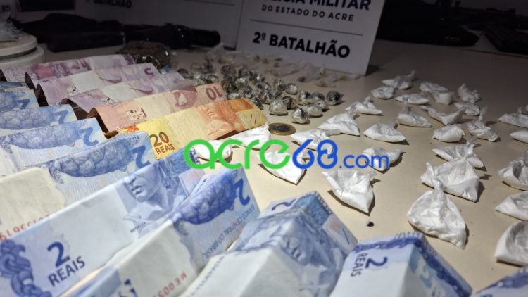 Operação conjunta das Forças Táticas resulta na prisão de dois suspeitos, apreensão de pistola israelense e drogas em Rio Branco