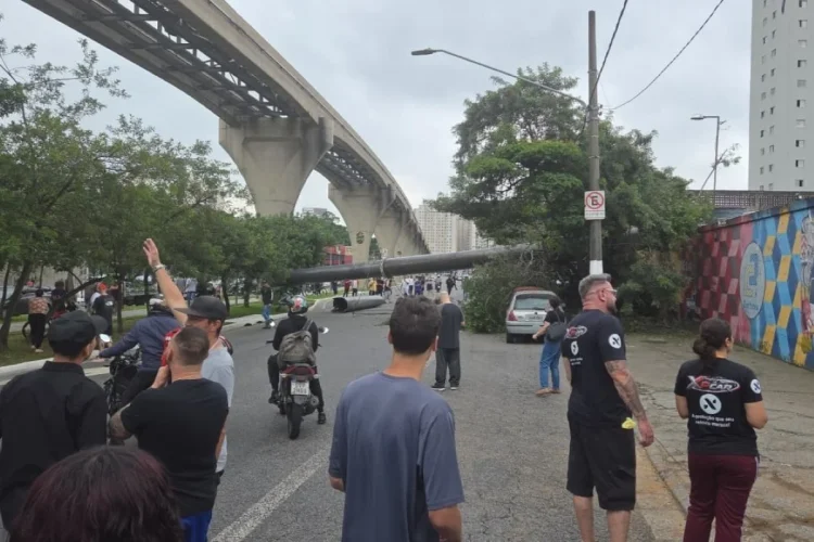 Guindaste cai sobre trilho e provoca acidente com trem da Linha 15-Prata. Veja vídeo