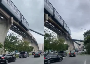Guindaste cai sobre trilho e provoca acidente com trem da Linha 15-Prata. Veja vídeo