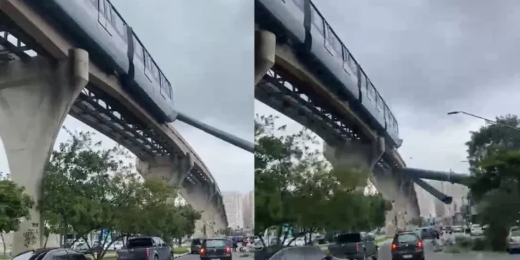 Guindaste cai sobre trilho e provoca acidente com trem da Linha 15-Prata. Veja vídeo